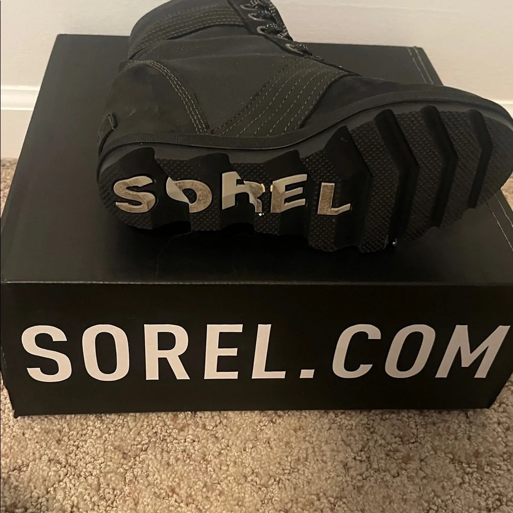 Sorel Black Lace-Up Wedge Boots - Picture 6 of 6